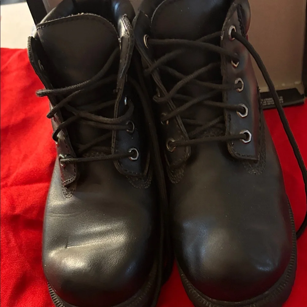 Children’s Black Leather Lace-Up waterproof Boots 2 1/2